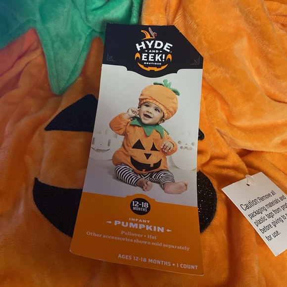 Hyde and Eek! Boutique Adorable Infant Pumpkin + Hat Costume Sz 12-18 Months NWT - Picture 4 of 4
